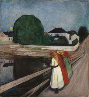 Obraz Edwarda Muncha "Dziewczeta na moście", 1901 rok