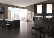 Minimalistyczna łazienka w geometrycznym stylu 