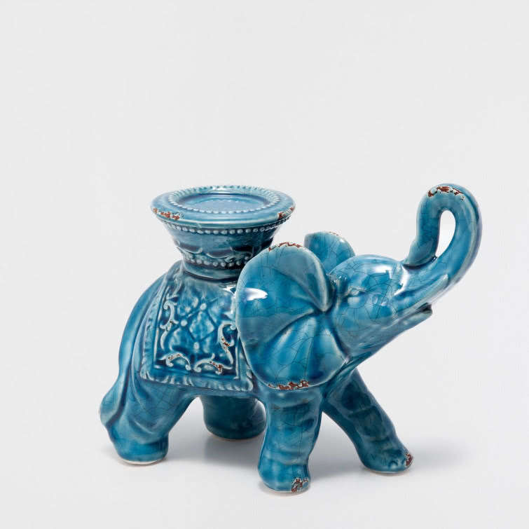 Ceramiczny świecznik w kształcie słonia