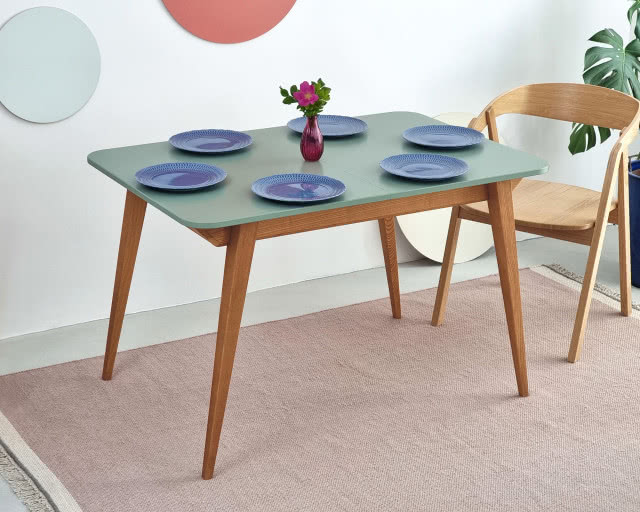 Rozkładany stół jadalniany Envelope BOLD 120x80 cm szałwiowy, dąb, RAGABA.