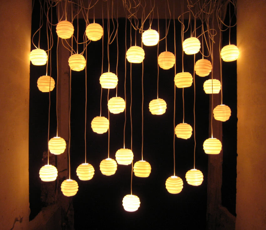 Porcelanowe lampiony.
Konstrukcja abażurów...