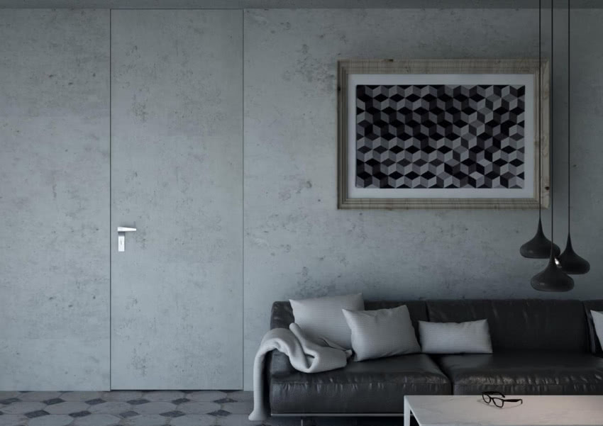 Aranżacja z drzwiami PŁASKIE w okleinie z...