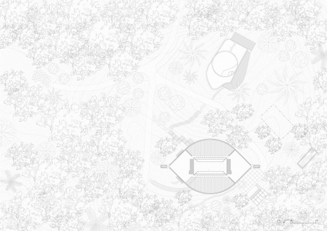 plan całej działki z kolejnymi urządzeniami