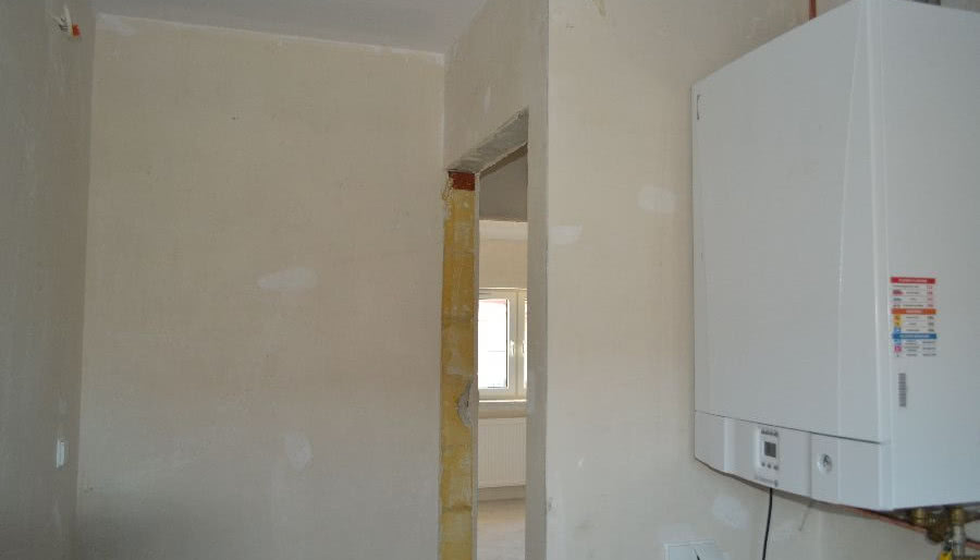 Łazienka z piecem gazowym