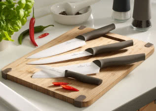 Noże ceramiczne. Kolekcja Cooking Elements, noże do pieczywa, mięsa, ryb i warzyw