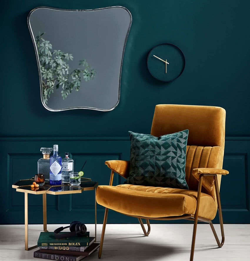 Butelkowa zieleń w połączeniu z welurowymi...