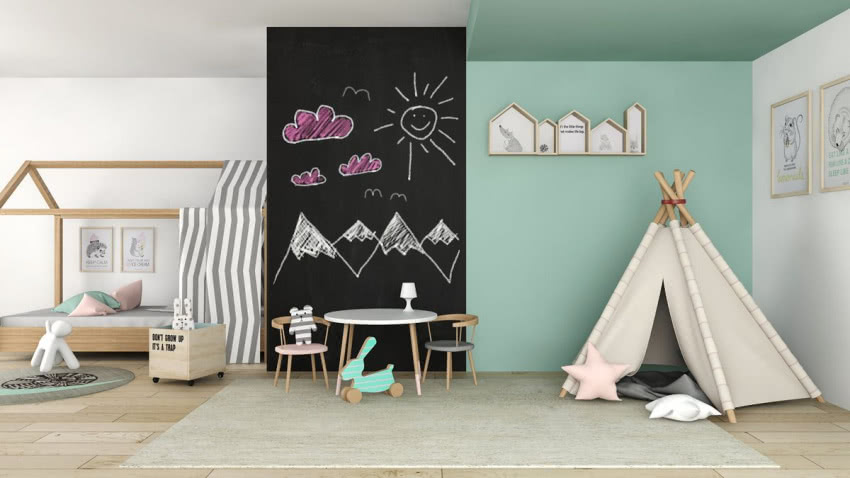 Farba tablicowa MAGNAT w pokoju dziecka