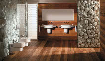 Kamień i drewno w łazience