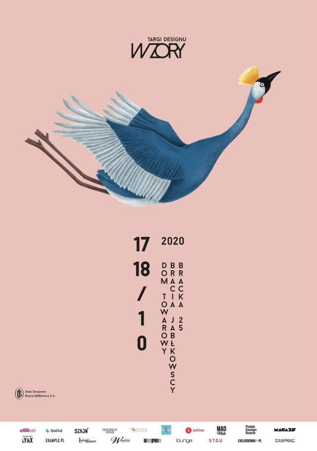 Plakat targi designu wzory