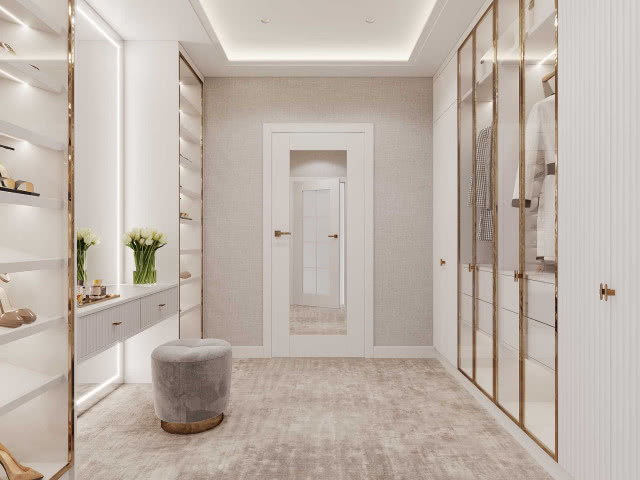 drzwi do garderoby z lustrem