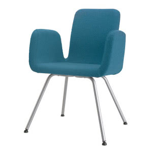 Krzesło konferencyjne Patrik, niebieskie, wykończenie w tkaninie, wym. podstawy: 55 x 55 cm