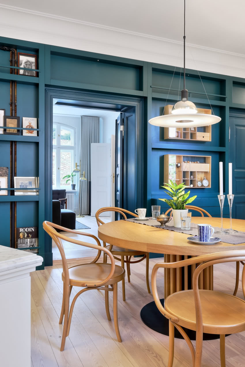 Widok z jadalni na salon
to główna oś...