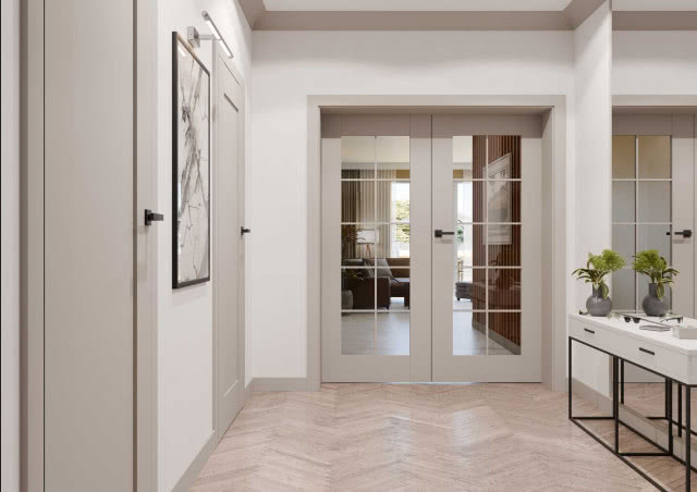 drzwi z dużym przeszkleniem do salonu