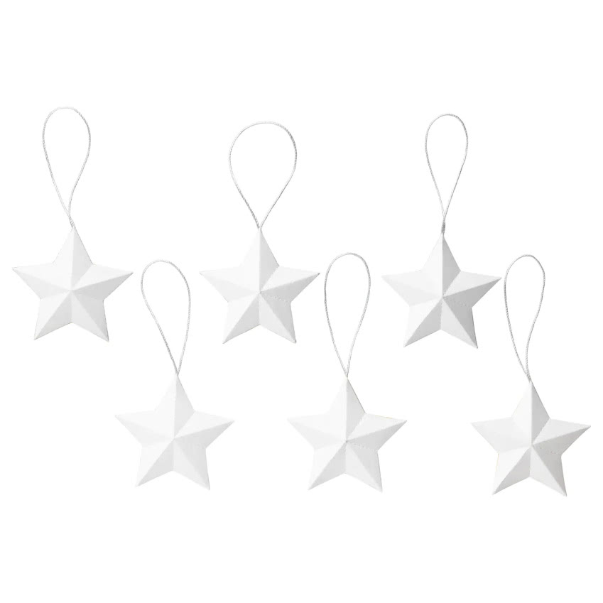 Dekoracja wisząca, gwiazda, biały, 9 cm, IKEA,...