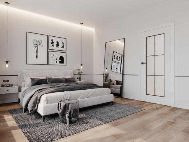 drzwi z przeszkleniem do sypialni