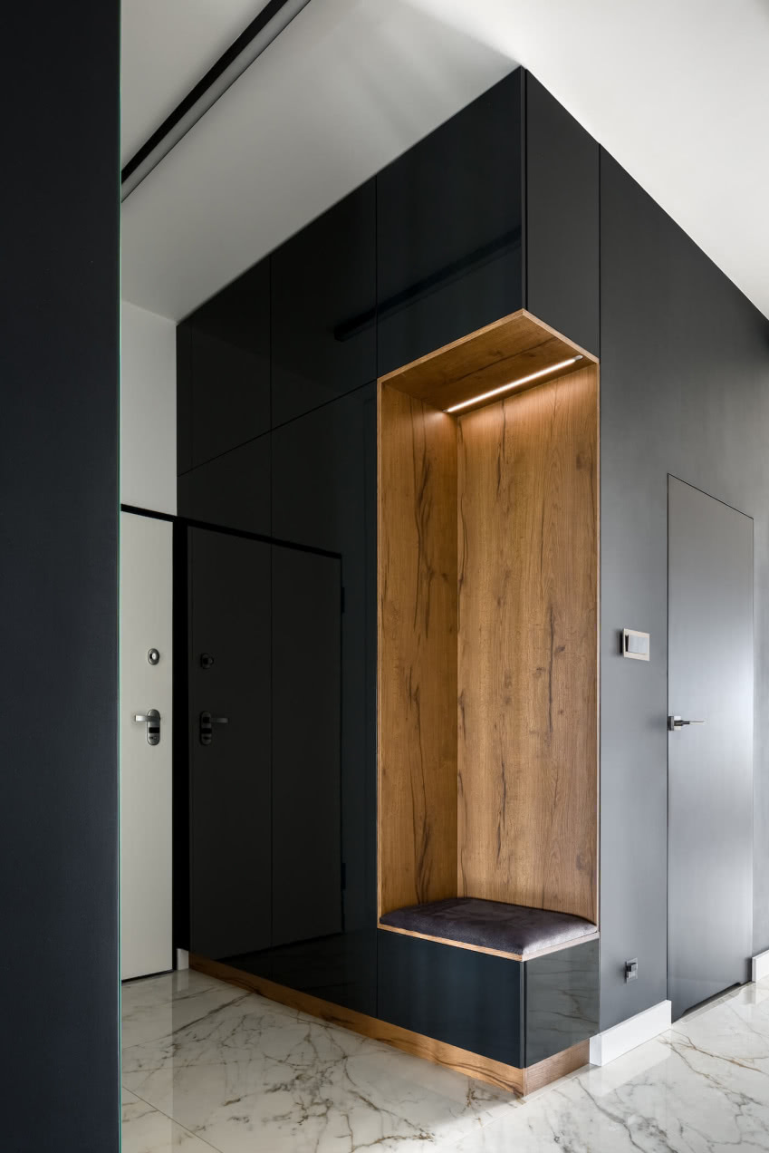 Nowoczesna zabudowa meblowa w przedpokoju...