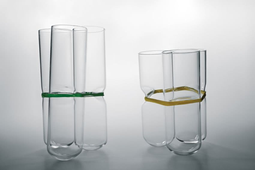 Grupowy szklany wazon, czyli zestaw kilku...