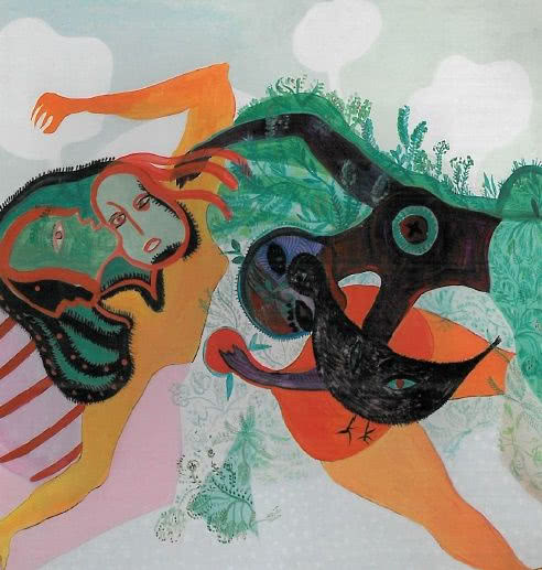 Ewa Kuryluk, "Łąka", 1968, akryl na pilśni, wł....