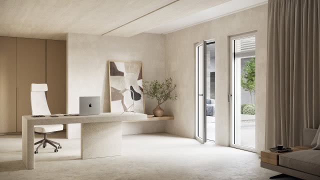 biuro z dużymi oknami