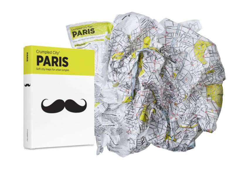 Mapa Crumpled City™ Classic Paris, CZERWONA...