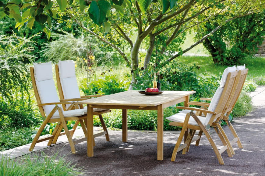 Malaga - ogrodowe krzesła i stół rozkładany