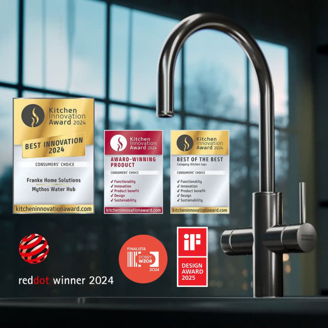 nagrody Red Dot Award 2024, Kitchen Innovation Award 2024, Dobry Wzór 2024 przyznany przez Instytut Wzornictwa Przemysłowego, a także iF Design Award 2025