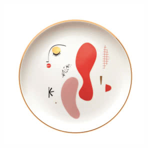 Talerz vintage różowo czerwony