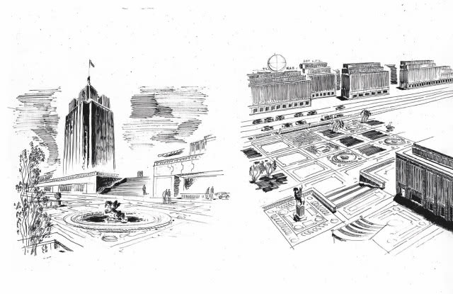 Koncepcja zabudowy Aleje Jerozolimskie Maciej Nowicki 1945-1946