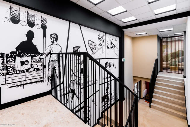 Klatka schodowa w biurze