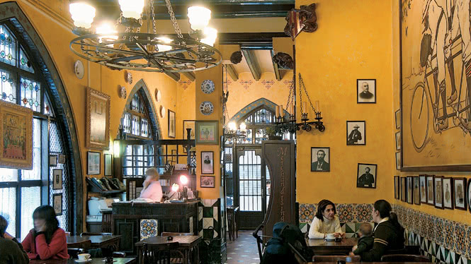 Kawiarnia Els Quatre Gals w Barcelonie obecnie -...