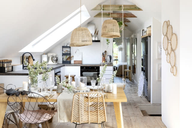 Kuchnia w stylu rustic boho