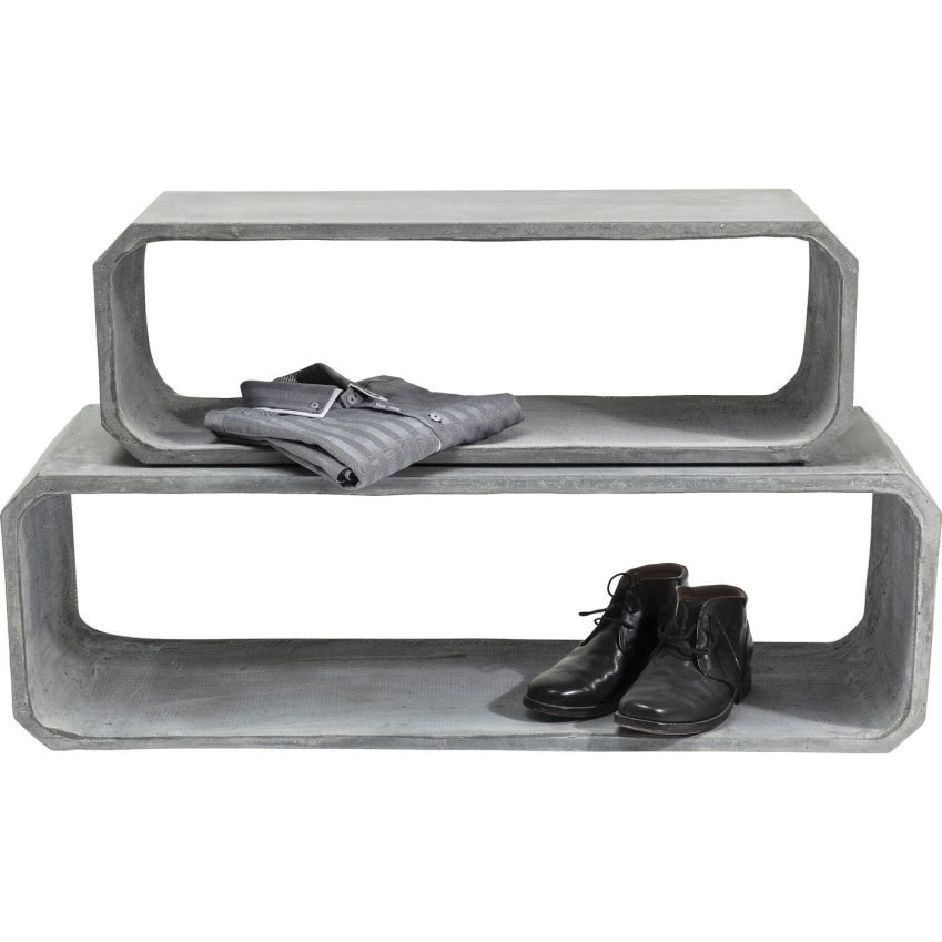 Półka Cube, podłużna, betonowa, zestaw 2 szt,...