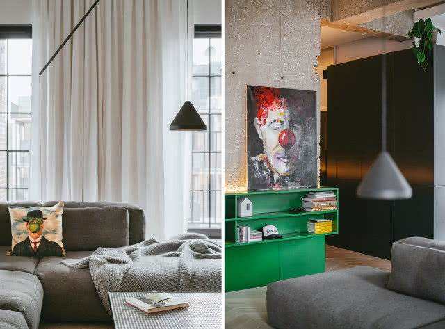 Salon w loftowym stylu