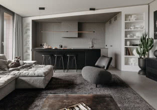 Mieszkanie-galeria w Bydgoszczy. Surowy beton i brutalistyczna szczerość