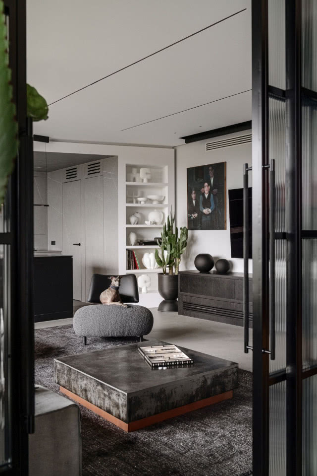 salon w stylu brutalistycznym 