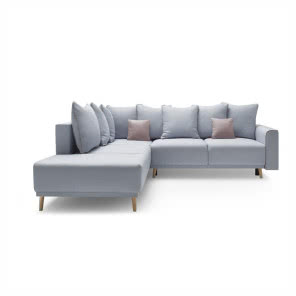 Błękitny narożnik, rozkładany, Bobochic, BONAMI, 8899 zł