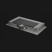 Przekrój płyty prysznicowej Radaway z kratką...