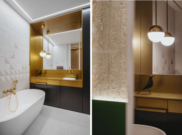 Złoto-czarna łazienka