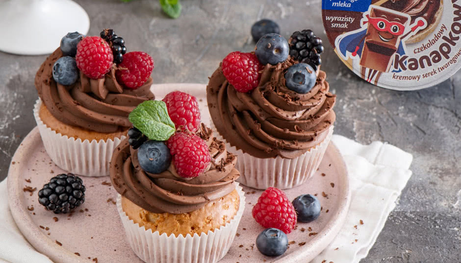 Babeczki waniliowe z serem z serka kremowego