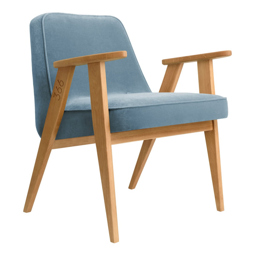 Fotel 366 w błękitnym obiciu, LIME LACE, 3023 zł