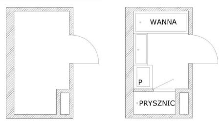 Prysznic i wanna w niedużej łazience