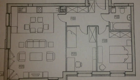 Sypialnia w dużym salonie