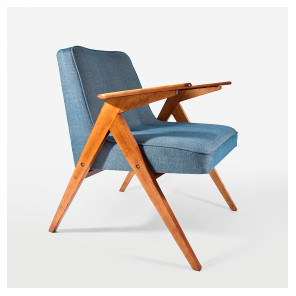 Bunny – fotel
z drewna obity
tkaniną, MANU
DESIGN, 1200 zł