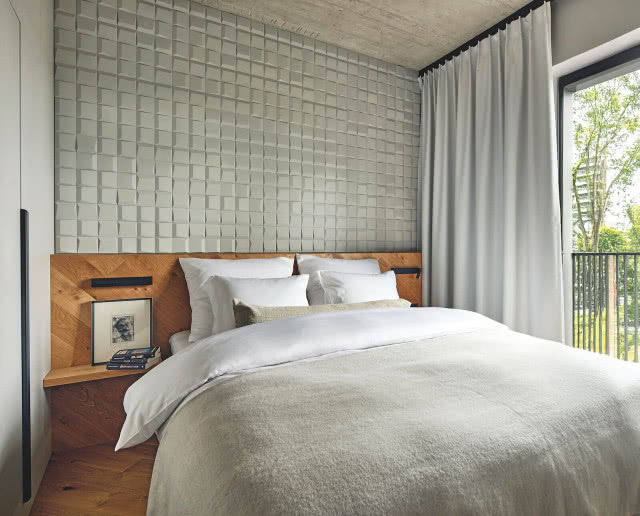 sypialnia ze ścianą 3D