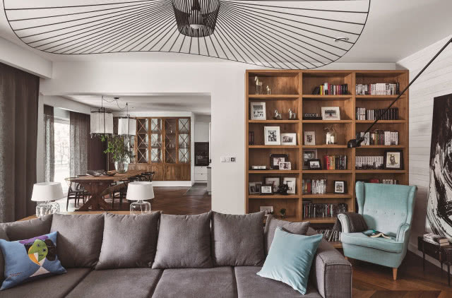 Salon w stylu modern rustic