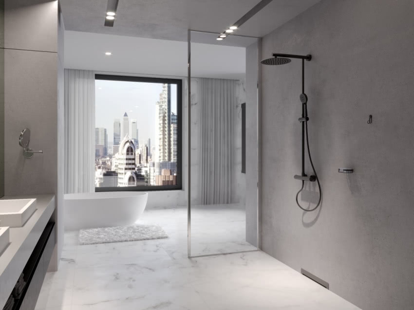 TREVI BLACK zestaw natryskowy z baterią...