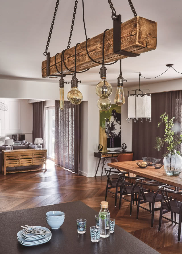 Jadalnia w stylu modern rustic