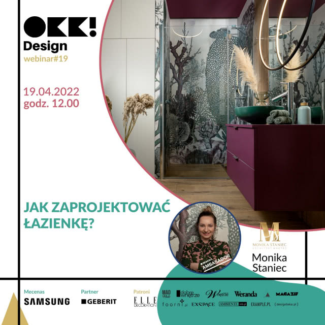 Bezpłatny webinar z cyklu OKK! design „Jak zaprojektować łazienkę”