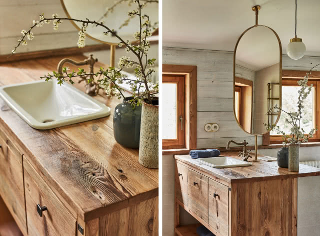 szafka łazienkowa ze starego drewna