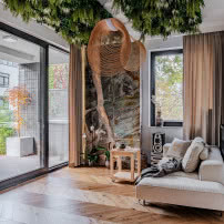 Mieszkanie z ogródkiem niedaleko Parku Szczęśliwickiego. Zaprojektowano je w japońskim stylu!